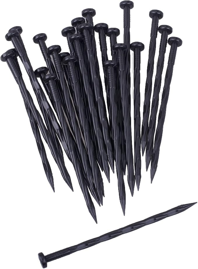Landscape Edging Spikes, 8 inch Edging Spikes for Landscaping, Flower Gardens, Lawn (100 PC)