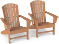 GREENVINES Adirondack Chairs Set of 2 | HDPE Plastic | Oversized Fire Pit Chair | All Weather | Teak | Poly Lumber | for Outdoor Deck Backyard Patio Garden