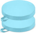 Sawysine 2 Pcs 14 Inch Floor Cushions with Handle, Flexible Round Floor Seating Pillows for Home School Classroom Kindergarten Daycare Nursery, 2 Inch Thick(Blue)