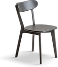100% Solid Oak Dining Chairs, Mid Century Modern Dining Chair with Curved Backrest, Made in North America Dirt-Free Fas-Grade Wood Chair Dining Chairs for Kitchen, Study, Living Room (Black)