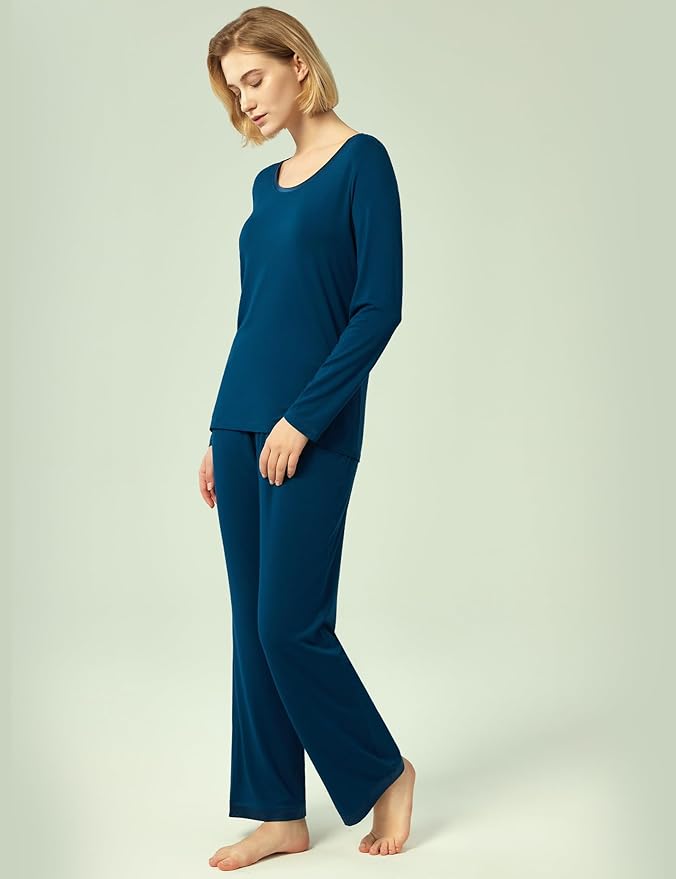 GYS Viscose from Bamboo Women's Pajama Sets Super Soft Long Sleeve Sleepwear Comfy Winter Pjs Sets S-4X