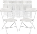 Folding Chairs 30 Pack,White Folding Chair for Outdoor Use,Heavy Duty 350lb Capacity Portable Event Chairs with Steel Frame,Wedding Party Office Dining (No Assembly Required)