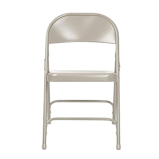 OEF Furnishings OEF50 Series All-Steel Heavy-Duty Folding Chairs with 500 lb Weight Capacity (4-Pack, Gray)