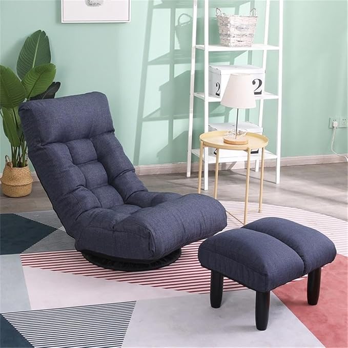 Direct Wicker Navy Metal Single Lazy Sofa Tatami Balcony Reclining Chair Leisure Sofa