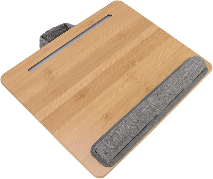Laptop Table Lap Desk, Multifunction Bed Tray with Soft Cushion, Ergonomic Angle Design for Reading Writing Playing, Lightweight Portable Laptop Stand for Bed Sofa Office