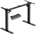 Casaottima Electric Standing Desk Frame, Single Motor Height Adjustable Table Legs with Memory Presets for Home Office, Stand Up Desk Legs for 40 to 63 inch Desktop, Black Frame Only