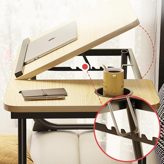 CloudTrip Laptop Desk for Bed or Couch, Lap Desk, Woking in Bed Desk, Home office Desks, Breakfast Tray, Desk with Cup Holder, Watching Movies in Bed, laptop stand for bed, Fordable Legs Desk (Walnut)