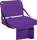 Stadium Seat for Bleachers with Back Support and Wide Padded Cushion Stadium Chair - Includes Shoulder Strap and Cup Holder