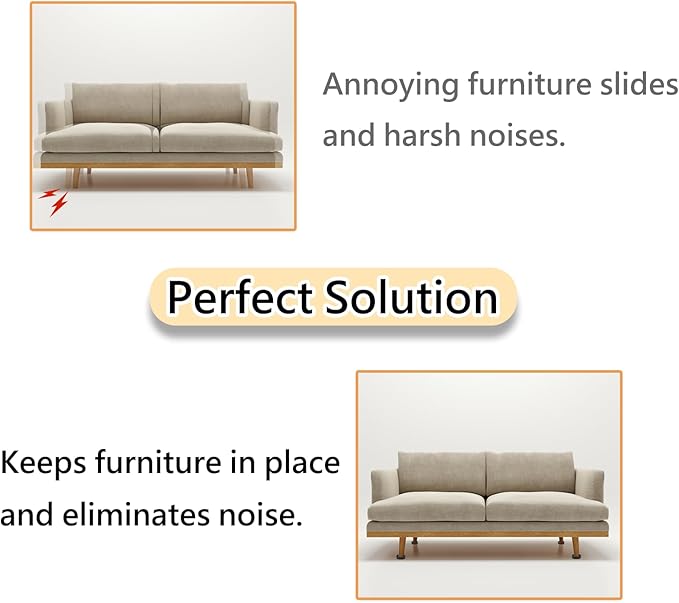 3x3 Round Rubber Furniture Caster Cups, Anti-Sliding Furniture Pads Bed Stopper Floor Protectors with Grip - Protect Any Flooring
