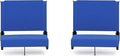 Flash Furniture Grandstand Portable Stadium Seats for Bleachers or Benches, Folding Padded Stadium Chairs with Handle, Pack of 2, 500 lb. Weight Capacity, Blue