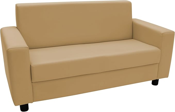 Factory Direct Partners SoftScape Inspired Playtime Classic Reading Sofa, Children's Commercial-Grade Upholstered Furniture for Home, Daycare, Preschool, Library; Comfy Modern Design - Sand, 14473-SD