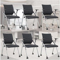 Student chairs with Wheels,Comfy chairs for classroom middle school,Padded Folding Office Chair with Wheels,School Conference chair,Black(6 Pcs)