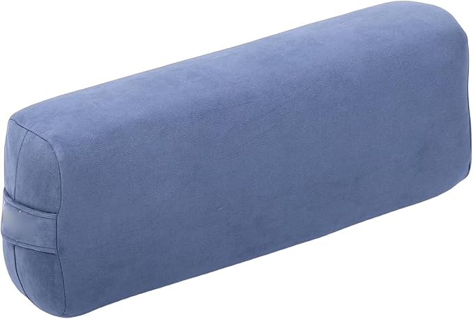 SPYMINNPOO Yoga Bolster, Meditation Cushion & Floor Pillow with 3 Layer Support, Washable Velvet Cover & Carry Handle (Blue)