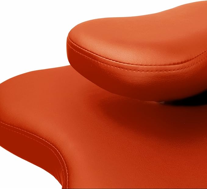 Ergonomic Cross-Legged kneeing Chair, 360° Swivel Meditation Seat for Office Home, Height Adjustable Posture Corrective Seat with Wheels, Criss Cross Yoga Chair for Reducing Back Pain (Orange)