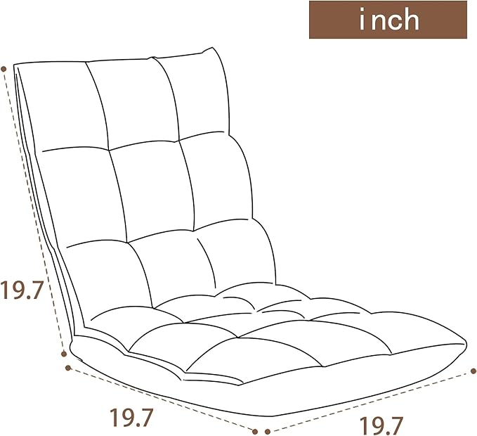 FLOGUOR Indoor 5-Position Adjustable Floor Chair with Back Support Folding Padded Gaming Sofa Chair, Lounge Chair for Adults Video Gaming, Perfect for Meditation, Reading QL050-NA