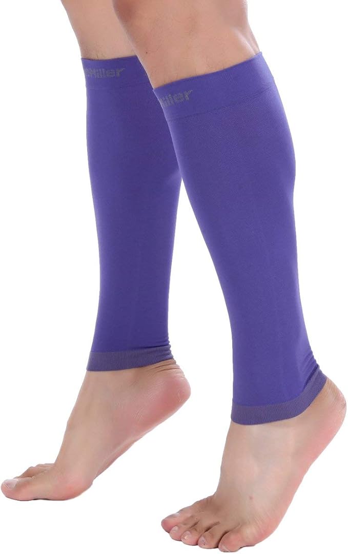 Doc Miller Compression Calf Sleeve for Men & Women – 20-30mmHg Graduated Support for Running, Shin Splints, Calf Strain – Knee High, Small to 6XL Plus Size