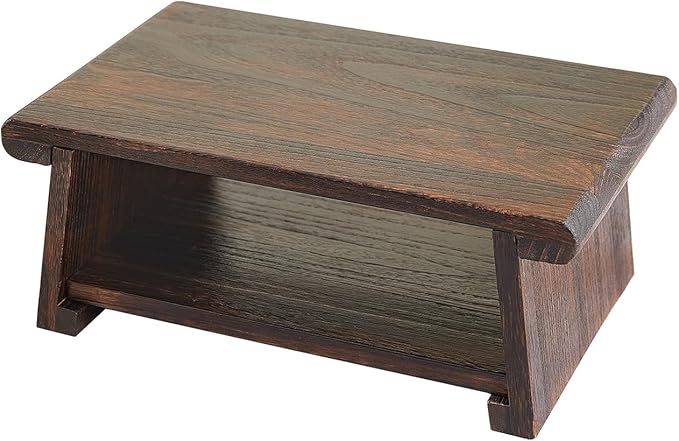 Folding Altar Table, Japanese Low Table for Sitting on the Floor, Wooden Meditation Table, Tea & Coffee Table, Brown, 26.7'x13.6'x11'