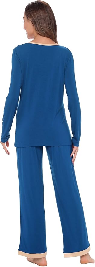 GYS Viscose from Bamboo Women's Pajama Sets Super Soft Long Sleeve Sleepwear Comfy Winter Pjs Sets S-4X
