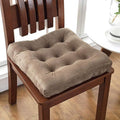 vctops Velvet Solid Chair Pad Super Soft Plush Washable Square Seat Cushion for Kitchen Dining Room (LightCoffee,20" x 20")