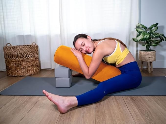 Sol Living Yoga Bolster Pillow Rectangular Meditation Cushion Cotton Meditation Accessories for Restorative Yoga Meditation Pillow Yoga Pillow Firm Body Pillow Bolster Pillow for Legs Removable Cover