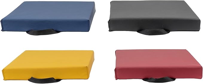 FDP SoftScape 12 inch Square Toddler Floor Cushions with Handles; Flexible Seating for Daycare, Preschool, Playroom; 1.5 inch Deluxe Foam (4-Piece) - Volcano