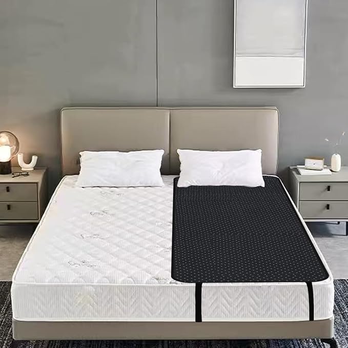 Grounding Mat for Bed, Grounding Mattress Cover for Improving Sleep, Sleep Pad, Earth Mat Carbon Leatherette Therapy (27" x 78")