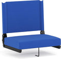 Flash Furniture Grandstand Portable Stadium Seat for Bleachers or Benches, Folding Padded Stadium Chair with Carrying Handle, 500 lb. Weight Capacity, Blue