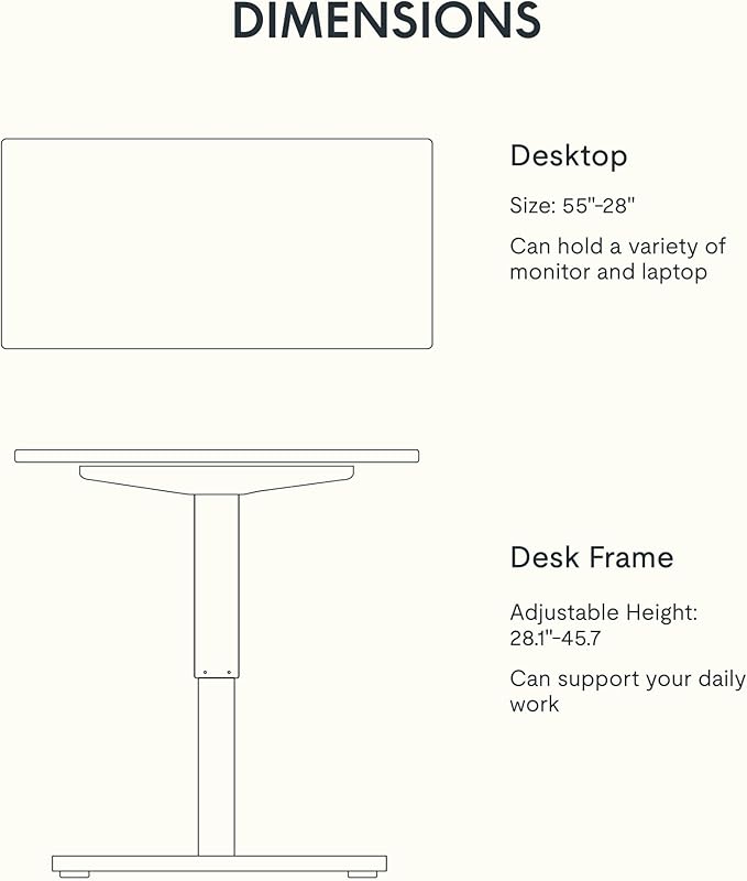 FLEXISPOT EN1 One-Piece Standing Desk, 55 x 28 Inches Electric Height Adjustable Stand Up Desk for Workstation (Silver Frame + Mahogany Top, 2 Packages)