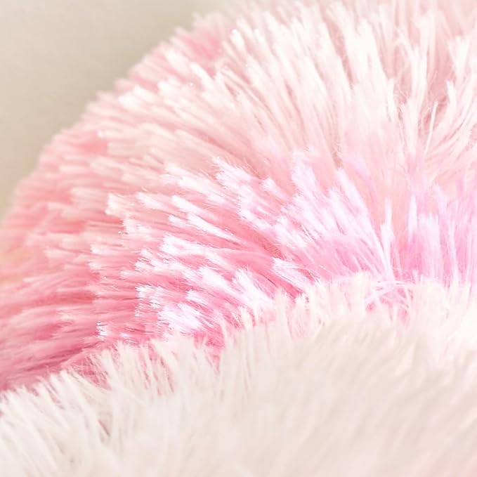 Faux Fur Pillow,Flower Shaped Throw Pillow Butt Cushion Flower Floor Pillow,Seating Cushion,Cute Room Decor & Plush Pillow for Bedroom Sofa Chair (Multi-Color, 19.7 Inches)