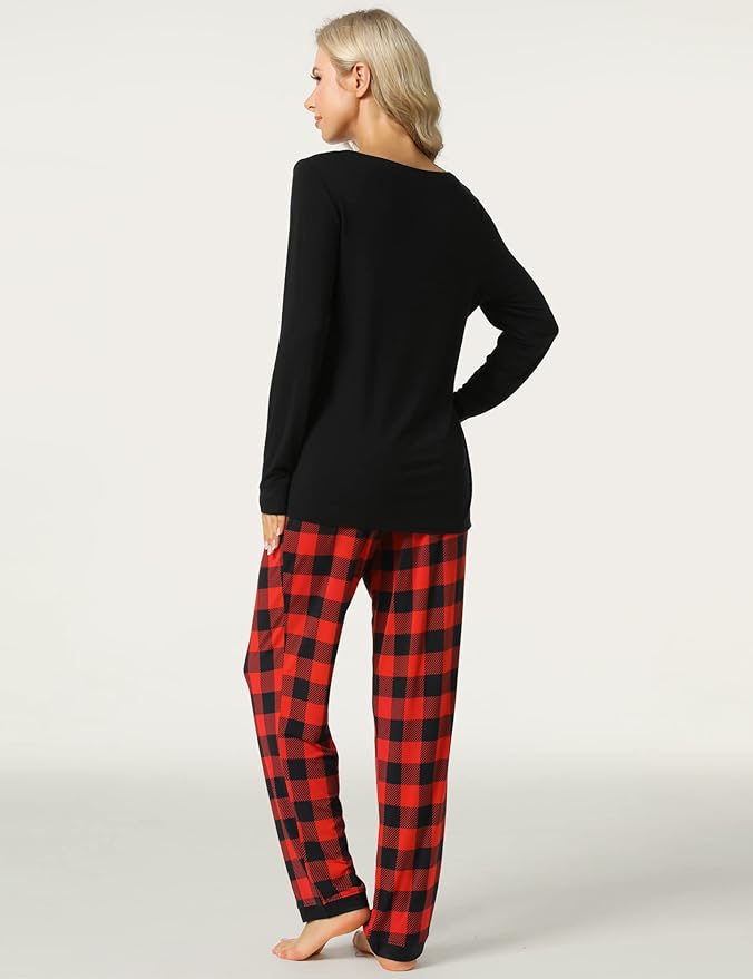 GYS Viscose from Bamboo Women's Pajama Sets Super Soft Long Sleeve Sleepwear Comfy Winter Pjs Sets S-4X