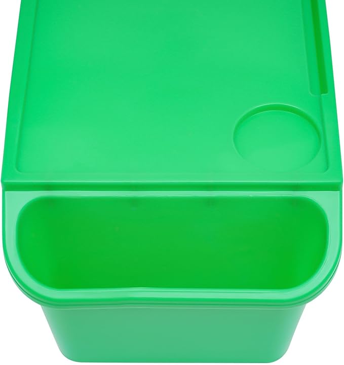 12 Pcs Kids Lap Desk Tray, Plastic Breakfast Laptop Trays with Side Storage Slots Portable Lap Bed Table for Writing Eating Game Classroom(Green-12PCS)