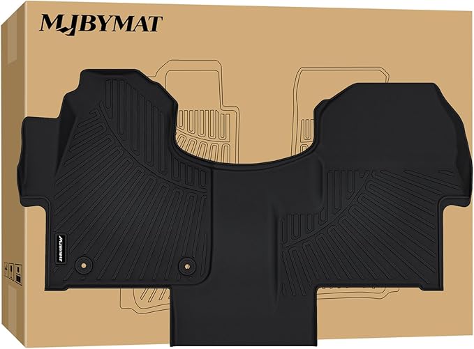 Floor Mats for 2019-2024 2025 Mercedes-Benz Sprinter 2500/3500 Only Fit Cargo Van (Not Fit Crew & Passenger), TPE All Weather Protection Front Row Van Floor Liners Accessories,Black