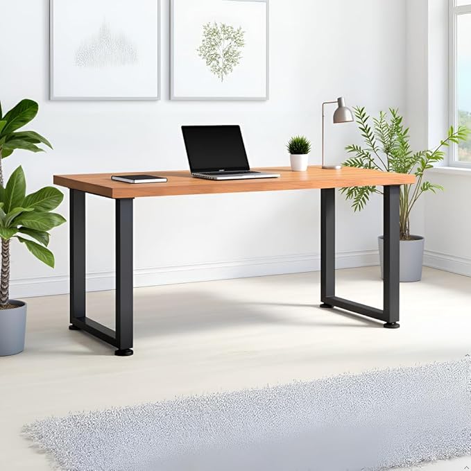 CHICAURA Heavy Duty Metal Table Legs 28x18 Inch, Modern Industrial Steel Square Frame for DIY Dining Table, Kitchen Table Base, Desk, Console, Supports 1000lbs(True 14-Gauge Steel), Set of 2 (Black)