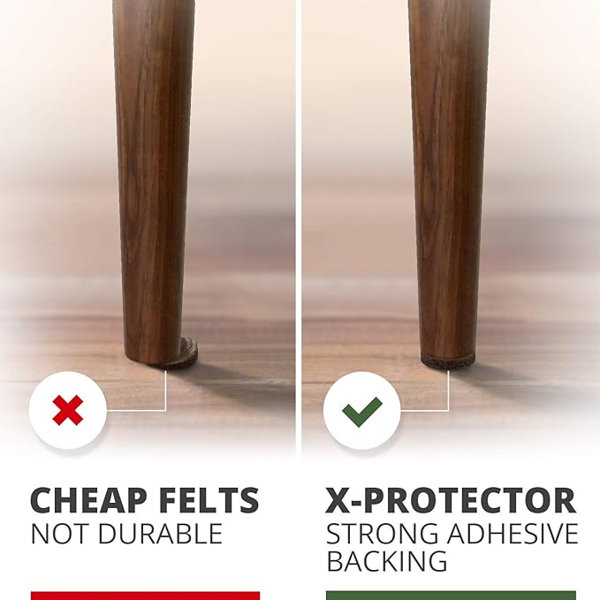 Felt Furniture Pads X-PROTECTOR 8 PCS - Premium 6” x 4 3/8” Heavy Duty Brown Felt Sheets! Cut Large Furniture Pads to The Size You Need - The Best Floor Protectors for Any Hard Floor!