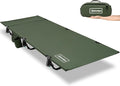 OuterSpa Portable Camping Cot, Sleeping Cots for Adults, Ultralight Backpacking Cot, Compact, Collapsible, Easy Set-Up, Supports 500lbs, Portable Camp Cot for Adults, Camping, Outdoors and Home, Green