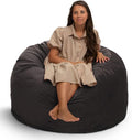 ULTIMATE SACK 4000 4-Foot Bean Bag Chair, Grey Suede Cover – Oversized Foam Lounger, Floor Seat, Small Sofa, or Couch Bed for Living Area, Gaming Room, or Reading Lounge