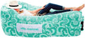 Chillbo Shwaggins Inflatable Couch – No-Pump Setup, Ripstop Polyester, Stability Pegs, Fun Prints, Portable Air Lounger for Beach, Camping, Festivals, and Tailgating - Green Wave