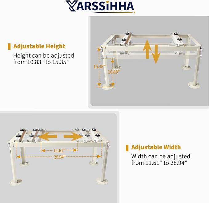 Yarssihha Mini Split Ground Stand for 9000-36000 BTU Ductless Air Conditioners Heat Pumps, Heavy Duty Adjustable Mini Split Stand, Condenser Stand, Max Load: 440LBS