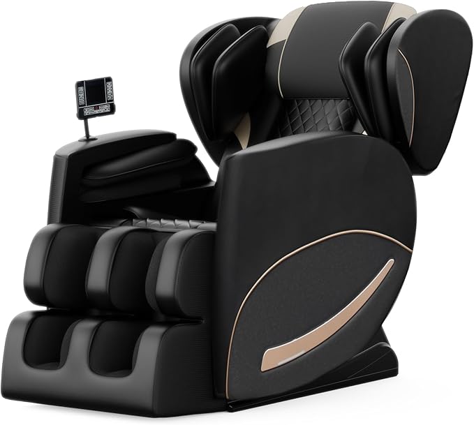 2026 Massage Chair for Full Body 4D Zero Gravity, with Heat Therapy, SL-Track Shiatsu Foot Rollers, Yoga Stretch, Heating Function, for Home Office Use,Black (Model 1)