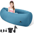 Toggloo Upgraded Sensory Chair for Kids — 60" Sensory Pod Sitting for Autistic Children, Peapod Canoe, Inflatable Peapod for Children, ADHD Sensory Pea Pod with Electric Air Pump,Light Blue