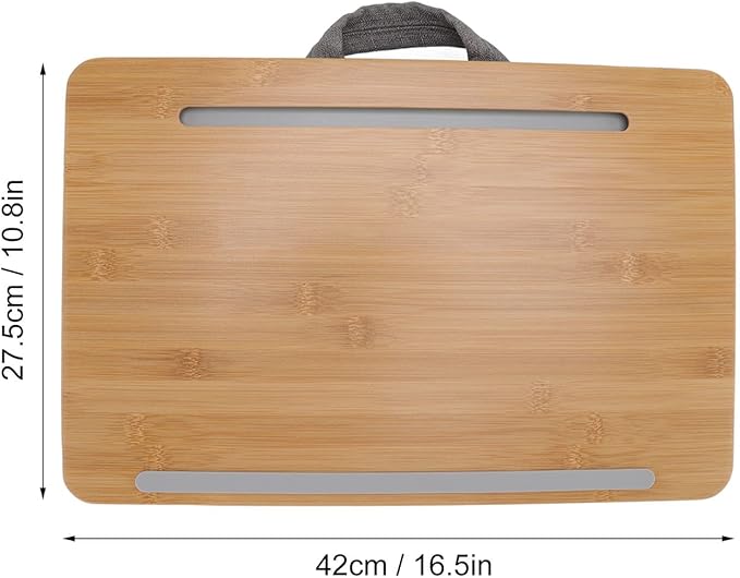 Lap Desk for Bed Sofa Couch, Multifunctional Laptop Stand with Pillow Cushion, Ergonomic Angle, Portable and Lightweight, 16.5x10.8in Small Size, Exquisite Workmanship