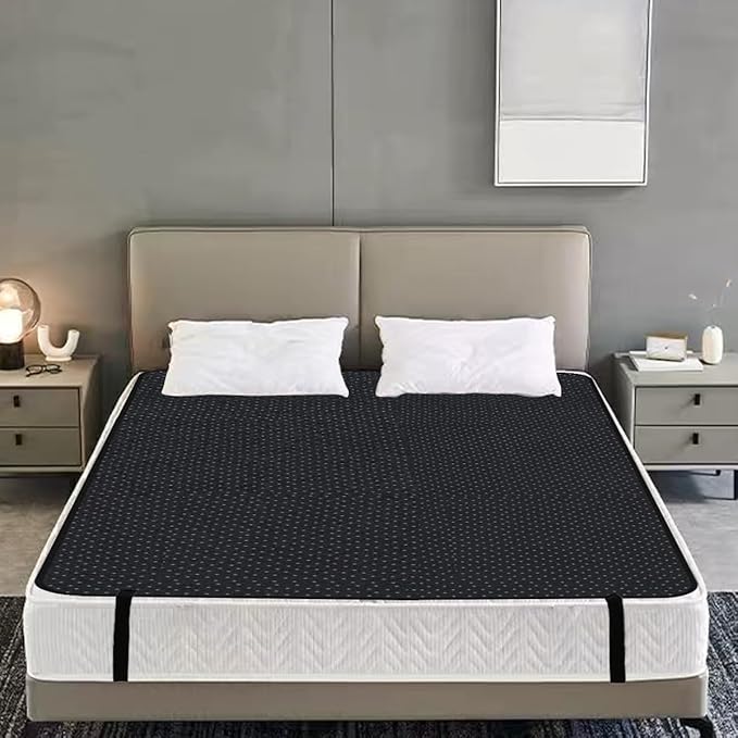 Grounding Mat for Bed, Grounding Mattress Cover for Improving Sleep, Sleep Pad, Earth Mat Carbon Leatherette Therapy (54" x 78")