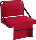 Stadium Seat for Bleachers with Back Support,Portable Bleacher Chairs with Back and Cushion，Maroon