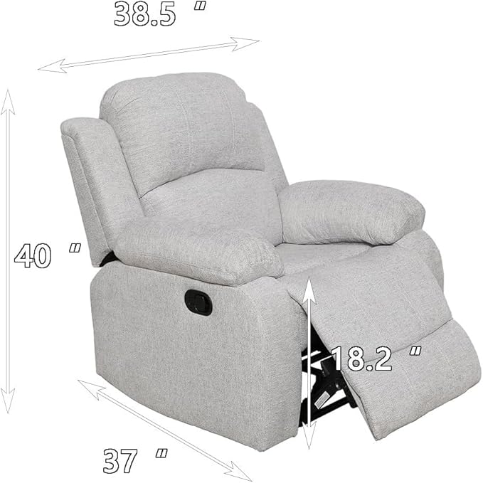 AYCP Microfiber Living Room Furniture Set Reclining Sofa Set Loveseat Furniture Sets in Living Room Sofa Recliners (Chair, Grey)