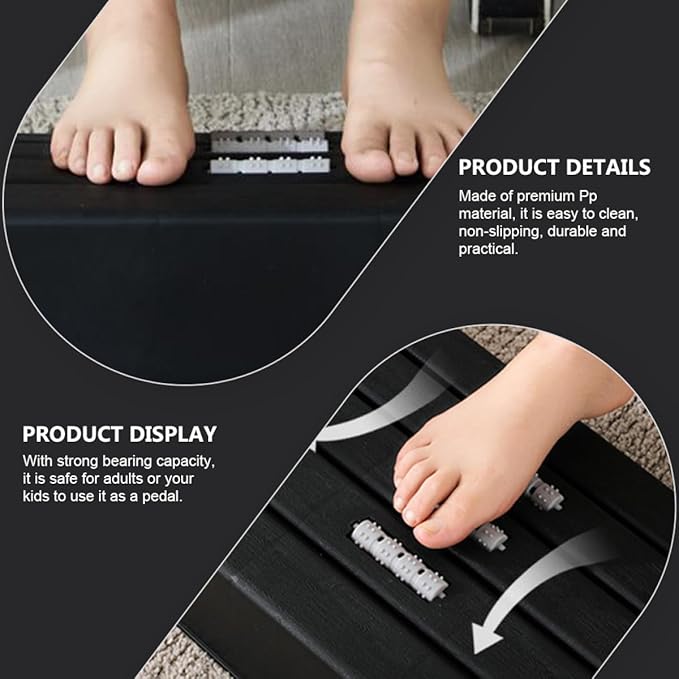 VILLCASE Ergonomic Foot Rest Stool with Roller Massage Function Non-Slip Footstool for Office Home Under Desk Compact Space-Saving Footrest for Comfort and Relaxation