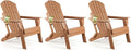 FUNBERRY Folding Adirondack Chair Set of 3, All Weather HDPE Fire Pit Chairs with Cup Holder for Outdoor