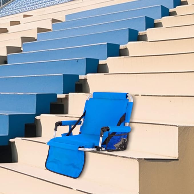 HIGH POINT SPORTS Foldable Stadium Seat Portable Folding Stadium Chairs Padded Bleacher Seat Cushion Bleacher Chair with Armrest and Cup Holder