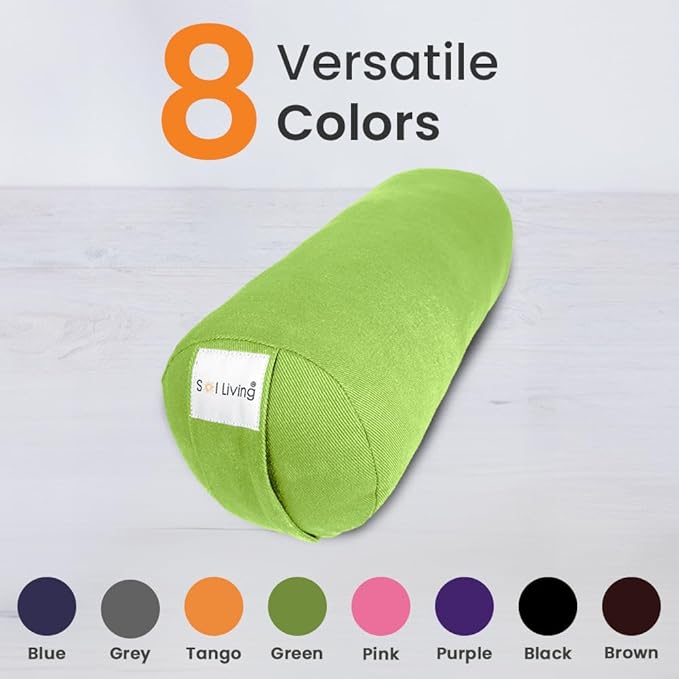 Sol Living Yoga Bolster Pillow Rectangular Meditation Cushion Cotton Meditation Accessories for Restorative Yoga Meditation Pillow Yoga Pillow Firm Body Pillow Bolster Pillow for Legs Removable Cover
