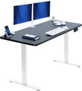 VIVO Electric 60 x 24 in Dual Motor Sit Stand Desk, Memory Height Adjustment, 2B Series, Black Top White Frame, DESK-KIT-2W6B