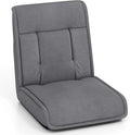 COSTWAY Folding Floor Chair, Convertible Lazy Sofa Chair with 14-Poistion Adjustable Backrest, 5-Position Adjustable Headrest, Cushioned Floor Gaming Chair for Adults, Reading, Meditating (Grey)